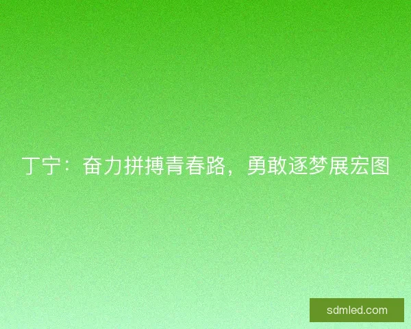 丁宁：奋力拼搏青春路，勇敢逐梦展宏图