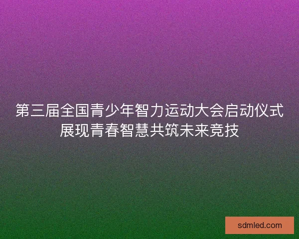 第三届全国青少年智力运动大会启动仪式展现青春智慧共筑未来竞技