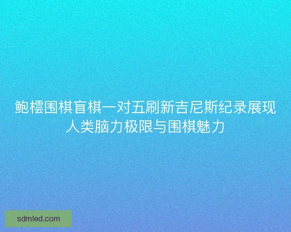 鲍橒围棋盲棋一对五刷新吉尼斯纪录展现人类脑力极限与围棋魅力 鲍橒围棋盲棋一对五刷新吉尼斯纪录展现人类脑力极限与围棋魅力