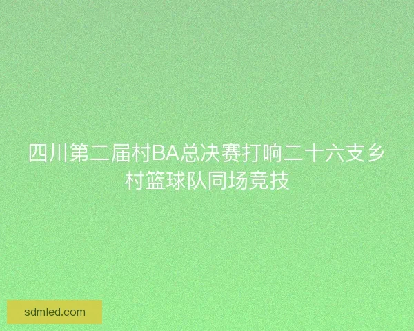 四川第二届村BA总决赛打响二十六支乡村篮球队同场竞技